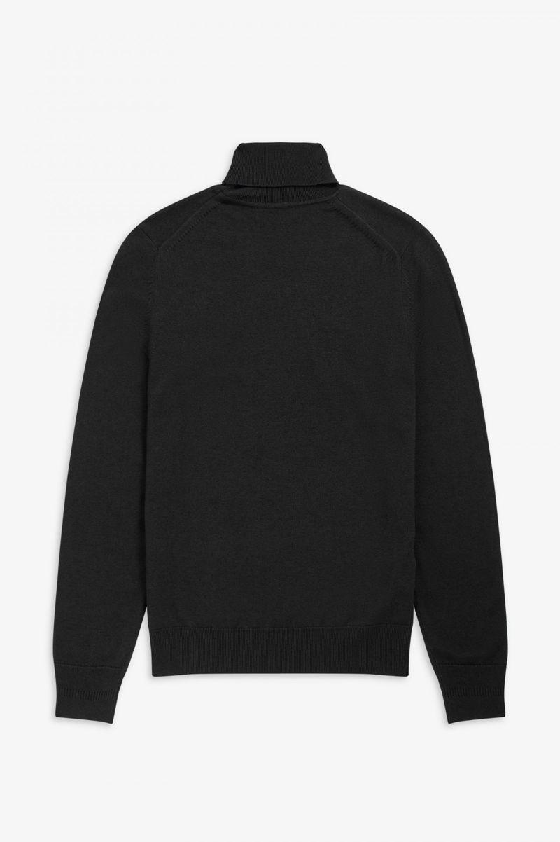 Black Fred Perry Roll Neck Jumper Men's Knitwear | PH 1318BEXC